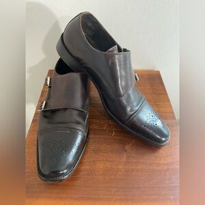 To boot New York Men's Brown Leather Double Monk Strap shoes Size  11 1/2